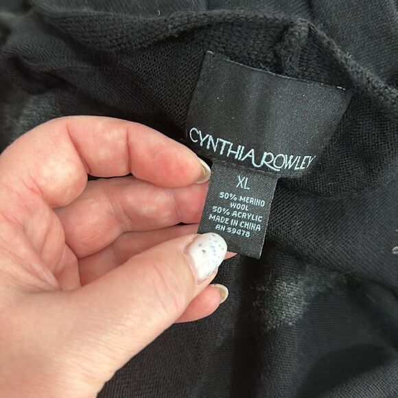 Cynthia Rowley Merino Wool Blend Drape Front Cardigan Sweater Size XL - Picture 4 of 8